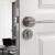 室内门锁 实木卧室磁房门锁 卫生间分体锁门把手极简门锁 雅灰色磁款