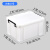 加厚带盖特大号周转箱收纳箱整理箱盒商用储物塑料饭店厨房洁具箱 白色大号600*420*330mm