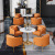 【链工】沙发网红咖啡厅双人卡座酒店大堂售楼处洽谈沙发桌椅组合 60圆桌+3张单人沙发椅 其他