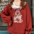 日系甜美海军领卫衣女卡通印花可爱软妹百搭学生套头上衣 红色 (加绒) XXS 30斤版