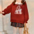 日系甜美海军领卫衣女卡通印花可爱软妹百搭学生套头上衣 红色 (加绒) XXS 30斤版