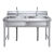 厨房304不锈钢大单槽洗碗洗菜盆洗手洗衣水池商用一体柜 长120宽60高80双池1.0厚
