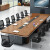 欧思泰 长方形办公桌会议桌长桌简约现代 会议洽谈桌椅组合4.0米桌+14椅