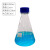 螺纹口广口瓶丝口蓝盖试剂瓶密封瓶实验室取样瓶玻璃瓶透明棕色 蓝盖锥形透明试剂瓶1000ml