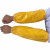 PVC围裙袖套围兜围袖厨房清洁化工厂劳保防水防油坚韧耐磨耐弱酸 黄色PVC围裙