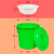 泔水干湿过滤分离带滤网垃圾桶大号厨房厨余茶水茶叶沥水潲水桶篮 绿色50K型+沥水篮