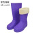 定制EVA泡沫雨靴夏季男女高筒防水鞋男女水靴厨房防滑耐油靴 EVA高筒紫色棉靴 43