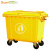 （Supercloud）加厚物业小区公用室外环保分类塑料带盖环卫户外垃圾桶酒店 大号商用黄色660L