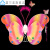 发光小女孩背的蝴蝶翅膀道具儿童奇妙仙子魔法棒花仙子三件套 双层亮片彩色翅膀