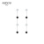 AJIDOU阿吉豆黑白格系列几何流苏唯美耳钉 黑色、银色 长5.5cm 宽0.5cm