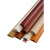PVC明装线槽木纹色铝合金线槽弧形地线槽耐踩网络地板走线压线槽 棕胡桃(自带背胶) PVC款 2米长度-5根(10米) x 3号(放3根网线)