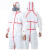 3M 4565白色带帽红色胶条连体防护服L 1件 防尘液态化学品喷洒 实验室工业清洁作业