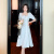 以欧   晚礼服女秋新款气质平时可穿法式领证小白裙订婚连衣裙 5096 酒红色 S