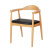 爱美穗肯尼迪总统椅北欧广岛椅新中式简约实木椅子家用靠背扶手餐椅圈椅 广岛椅(原木色)+黑色pu