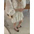 FRYZ针织衫女2024夏季新款薄款长袖新中式国风设计套装镂空刺绣上衣时 米白色 上衣+短裤 S