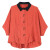 奢梦朵40-50岁中老年棉麻有领短袖衫女士中年妈妈亚麻宽松蝙蝠袖衬衫 橙色 m