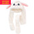 宝格妍 儿童卡通兔耳朵会动的帽子围巾手套一体三件套加厚保暖长款抖音网红帽子 白兔子 （三合一）两套装