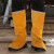 LISM电焊套全脚牛皮盖防护防烫焊工鞋套焊接脚套护腿装备用品 桔色长款系带护脚