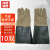 赫思迪格 牛皮电焊手套（颜色随机发货）防烫隔热焊接半皮手套 二层牛皮革袖焊工手套  10双 JG-1678