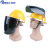 定制电焊面罩全帽式支架面屏防护冲击头戴式焊帽专用烧氩弧焊接 黄色安全帽+支架+绿屏