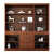 万柏顿三门书柜简约现代现代新中式书柜家用书房玻璃门书架实木储物柜三 6门+（1.6米书桌椅） 1x1x1cm
