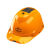 HKNA国标风扇安全帽带太阳能可充电工地头盔空调制冷内置电风扇帽子男 黄色16000国标双风扇内置涡轮风扇送充电器 头部