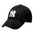 美职棒（MLB）官方 男女帽子 情侣学院风logo软顶棒球帽23秋季新款CPV04 纽约洋基队/黑色 F