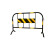 TULX 铁马护栏市政道路施工临时围栏活动隔离栏移动隔断黑黄不锈钢铁马 2米*1.2米黑色
