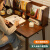 家逸 实木书桌电脑桌学生书房写字桌学习桌简约台式办公桌子 双抽屉1.2米胡桃色