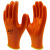 橙果PVC劳保手套浸胶耐磨挂胶防护防水防滑钢筋工男工 12双橘红色PVC满挂的价格 M