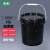 水杉10L黑色pp小黑桶圆形塑料桶涂料桶油漆桶乳胶漆包装桶水桶密封桶化工