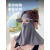 夏季防晒面罩遮全脸帽檐一体薄脸基尼女紫外线骑行透气冰丝口罩 黑胶帽檐加长面罩-摩卡灰UPF50