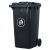 驼铃纵横 LJCL055 大垃圾桶 环卫加厚物业小区环保分类塑料带盖垃圾桶箱酒店大号商用 深灰100L（带轮款）