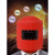 LISM电焊面罩红钢纸焊焊接安全防护帽子头戴式高温氩弧焊防火星防焊工 蓝帽可视窗翻盖(自带2片镜片+送