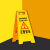 黄色人字形当心字告示牌地面标示牌警示牌提示牌 定做请联系客服 29X60CM