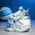 疾步（JIBU）篮球鞋儿童鞋子运动鞋青少年减震耐磨透气实战篮球鞋男休闲运动鞋 白蓝 31