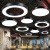 灯具吊灯圆形圆环led现代简约酒店大堂工业风圆圈工程环形定制 黑色空心直径40厘米-38瓦