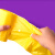 e洁（e-clean） 点断连卷平口可扣塑料袋 黄粉绿灰-颜色随机40×45cm 30个/卷