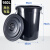 康格雅 加厚塑料圆桶 大容量储水桶垃圾桶 大号圆形收纳桶 160L黑色有盖
