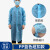 一次性工作服白大褂无纺布防尘养殖厂实验室参观服加厚 XXXL(180-185) PP蓝色橡筋袖纽扣款