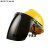 定制定制电焊面罩配全帽式焊防护面具防烤脸护脸全脸焊头戴式焊帽 (茶色)面罩+黄色安全帽