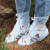百舸 防滑雨鞋套 男女通用加厚防滑耐磨PVC透明高帮雨靴套 XL码