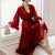 猫人（MiiOW）晨袍女新娘性感酒红羽毛睡袍结婚两件套睡衣套装小众感 酒红外袍单件 S
