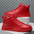 JRNR品牌内增高板鞋男士高帮休闲运动鞋2023新款冬季本命年大红色男鞋 红色 37