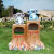 创意卡通分类垃圾桶玻璃钢雕塑户外园林景区幼儿园庭院果皮箱摆件 20657熊猫青蛙双垃圾桶带指示牌中号