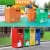 户外卡通垃圾桶幼儿园分类定制方形大号游乐场果皮箱学校创意室外 蓝色单桶门板可定制图案