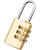得豫工品 黄铜挂锁密码挂锁 防盗拉杆箱锁背包锁柜门锁 3轮密码（小号）一个价