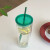 星巴克杯子经典双层大容量玻璃吸管杯韩式ins风简约透明防烫耐热水杯 经典双层吸管杯