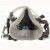 3M 6200 防护面具 防毒面具 双滤毒罐半面罩呼吸器 灰色 1个/袋 单面具 6200半面型