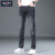 增致牛仔（ZENGZHI）牛仔裤男夏新品薄款小直筒舒适弹力韩版显瘦牛仔裤长裤 Q2073黑灰色 36